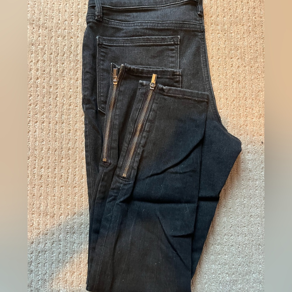 Athleta Skulptek jeans with ankle zipper detail, size 12